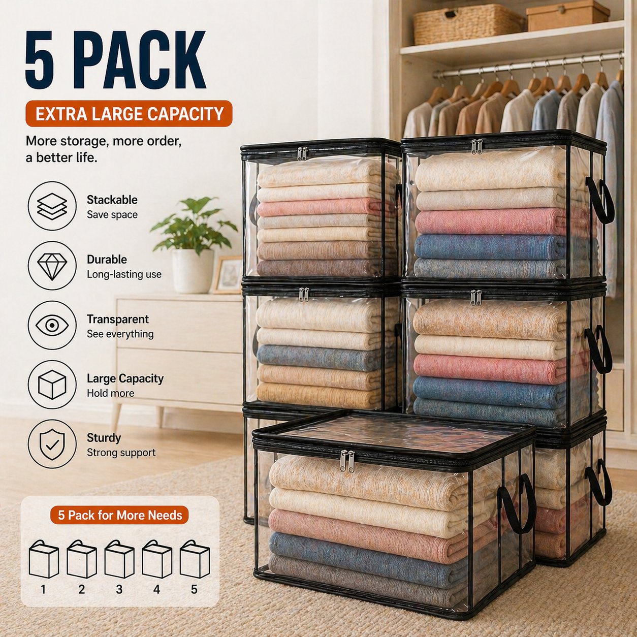 š„Limited TimePromotion 49% OFF š¦Large Heavy-Duty Thick Plastic Clear Storage Bag for Clothes, Moving & Storage
