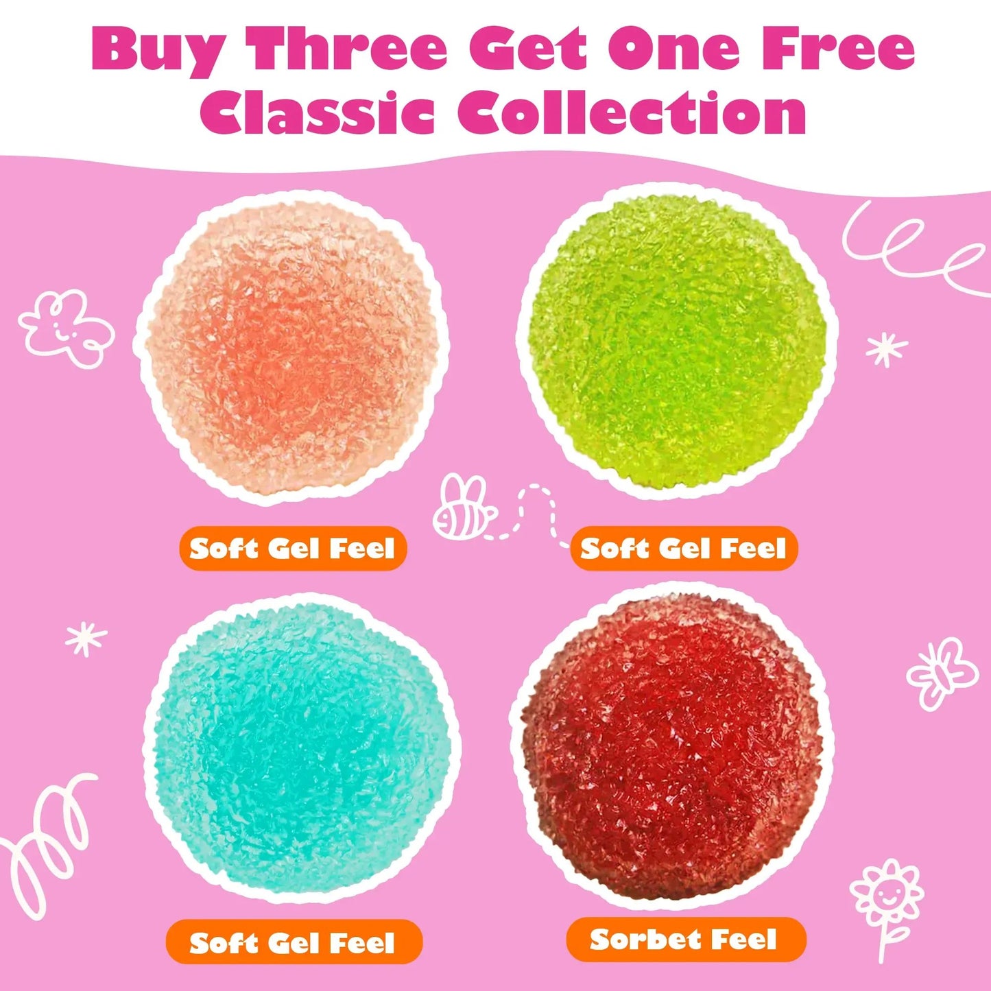 🔥✨Handcrafted Crystal Mochi Ball Squishy Toy – Soft TPR Stress Relief Fidget 💖