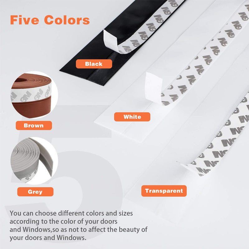 Five available weather stripping color options