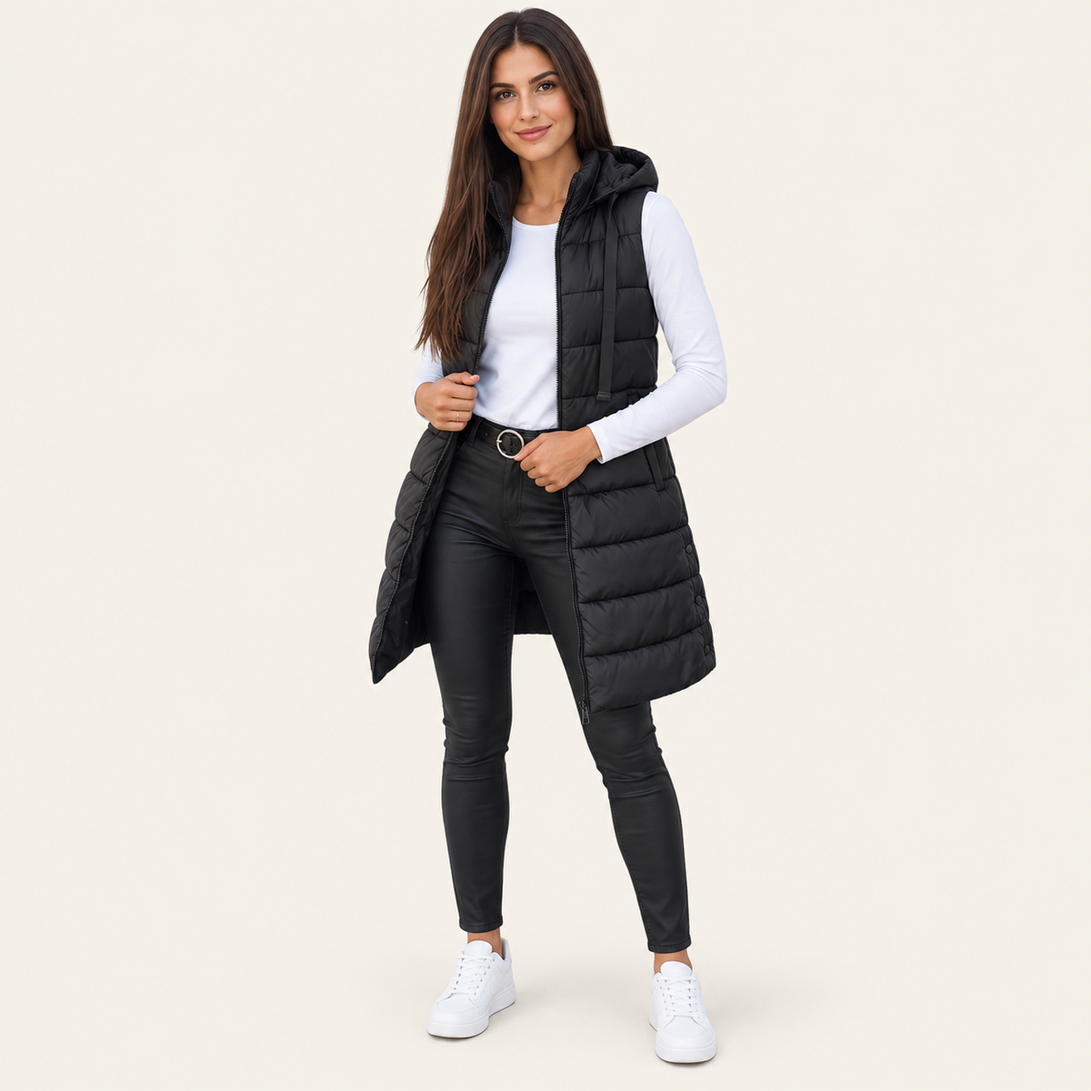 Women's Long Hooded Puffer Vest