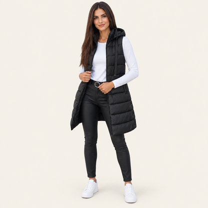 Women's Long Hooded Puffer Vest