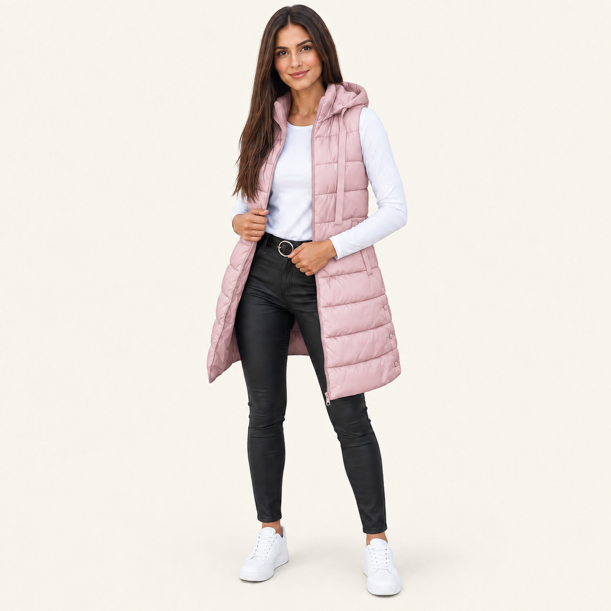 Women's Long Hooded Puffer Vest