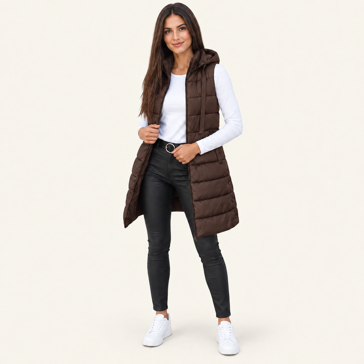 Women's Long Hooded Puffer Vest