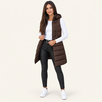 Women's Long Hooded Puffer Vest