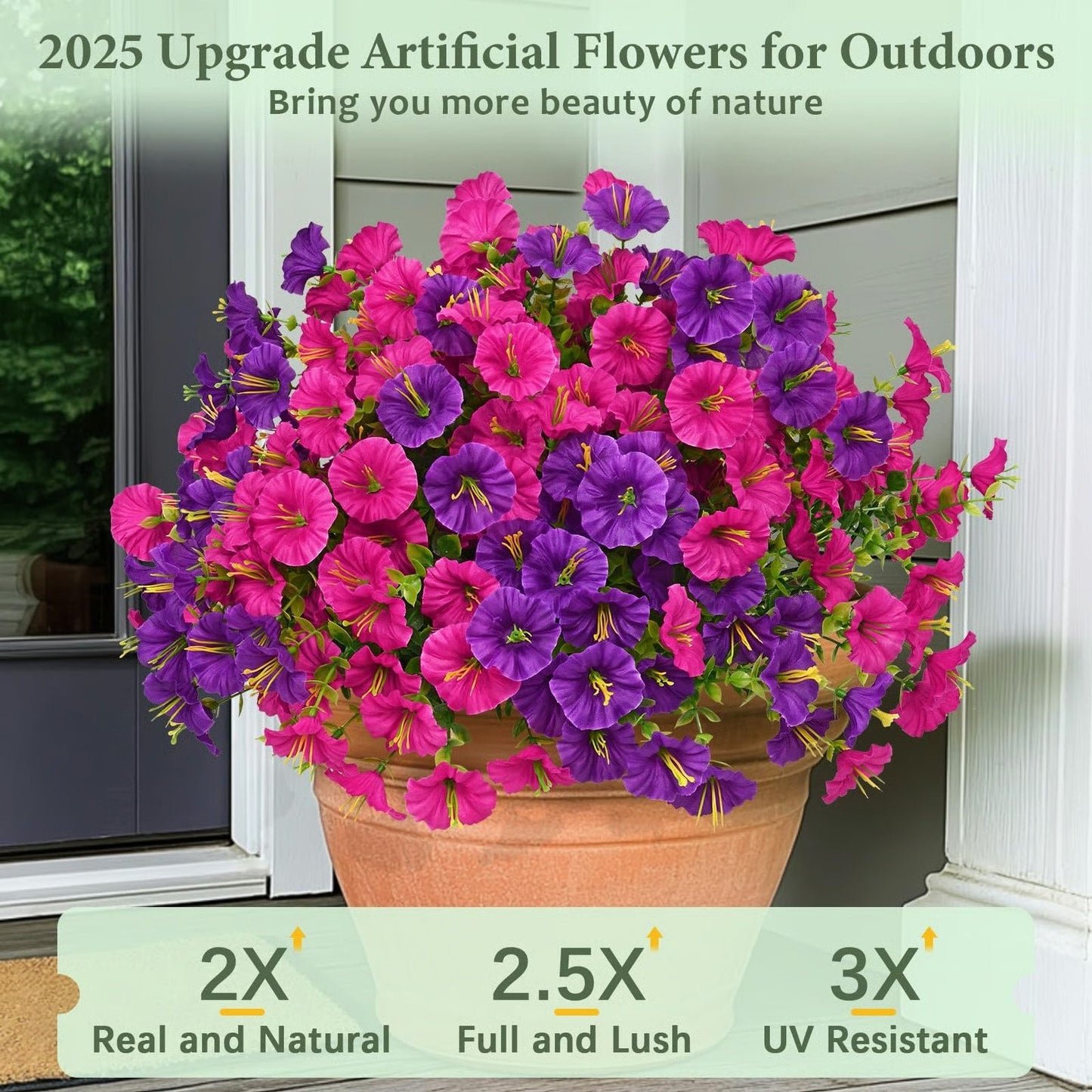 UV resistant artificial outdoor flowers
