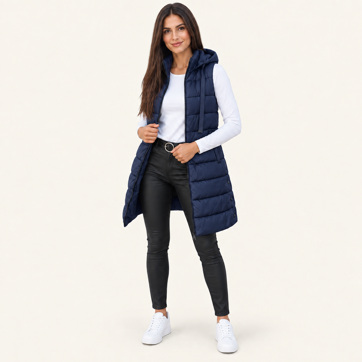 Women's Long Hooded Puffer Vest