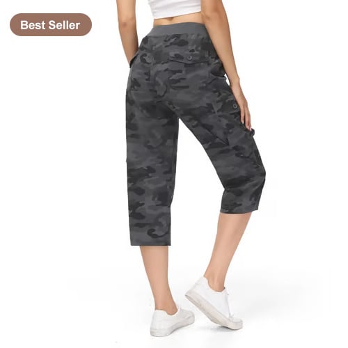 Women's Lightweight Hiking Capris: Quick-Dry, 6 Pockets, Loose Fit