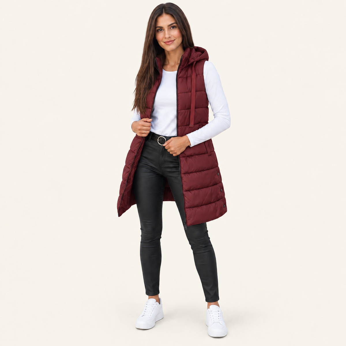 Women's Long Hooded Puffer Vest