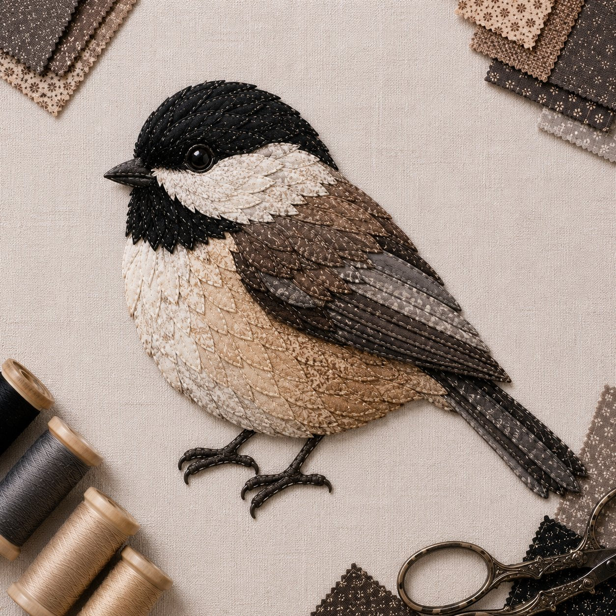 🧵 Beginner Friendly ✨ 3D Patchwork Bird DIY Craft Kit – Create a Layered Fabric Bird Worth Displaying