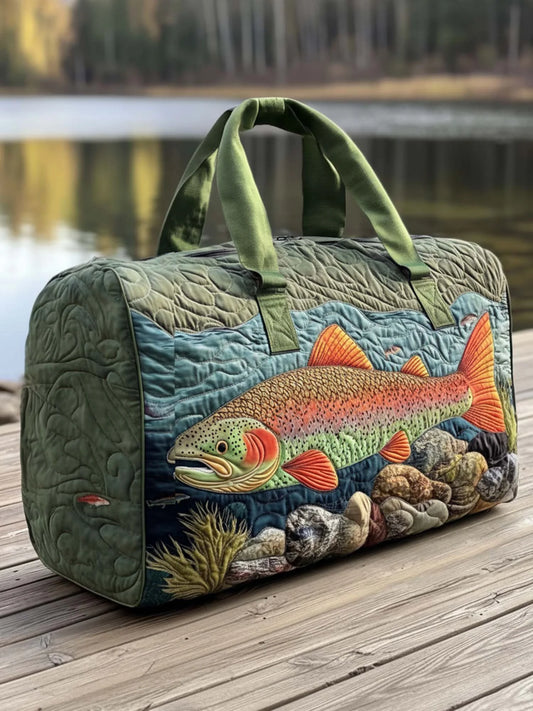 Fish Quilted Duffle Bag