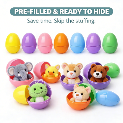 🔥Plush Animals Pre-Filled Easter Eggs （1 Set 12 Pcs ）