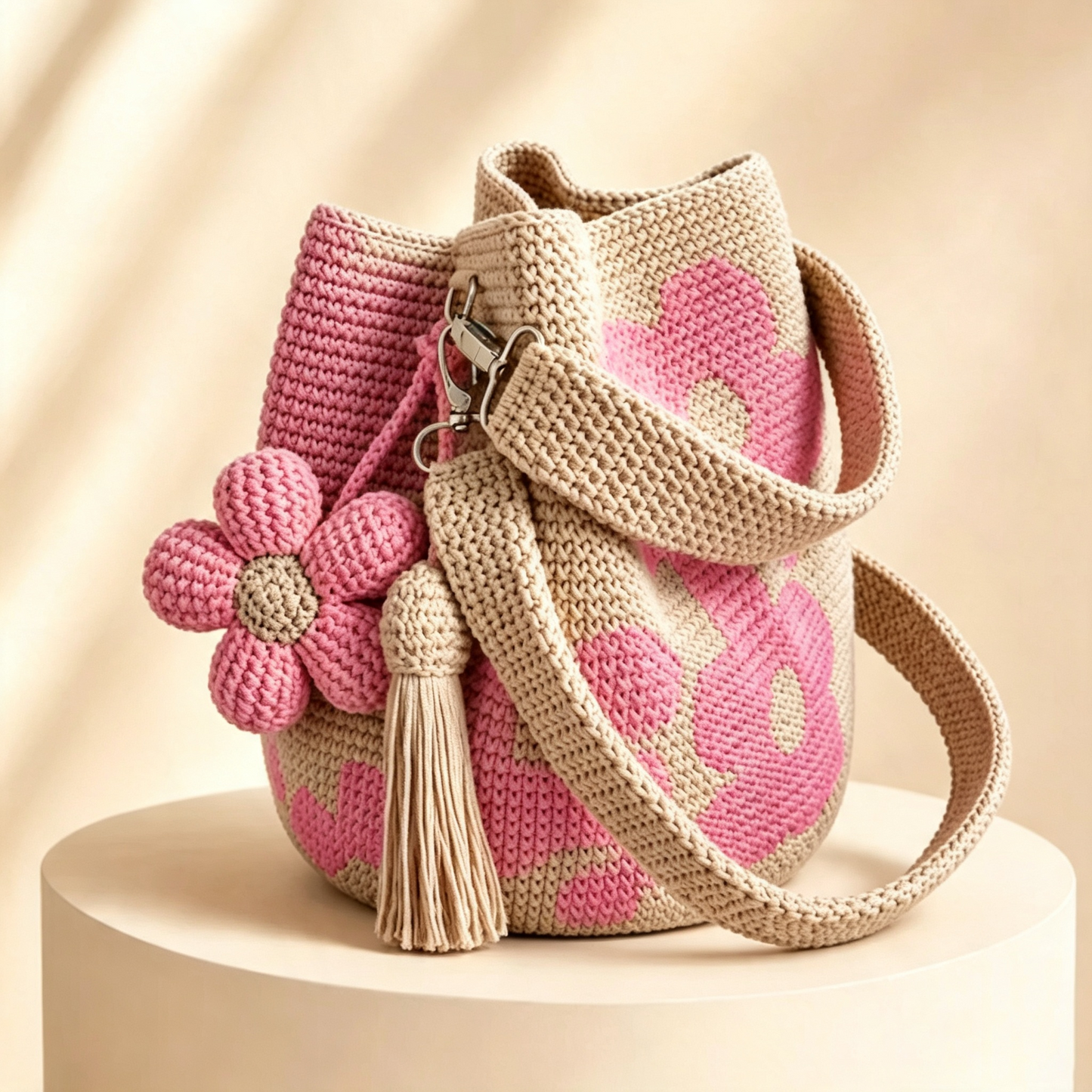 Handwoven Flower Bucket Bag