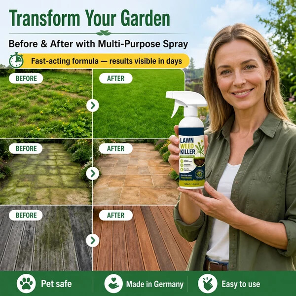 Outdoor patio and yard weed treatment application
