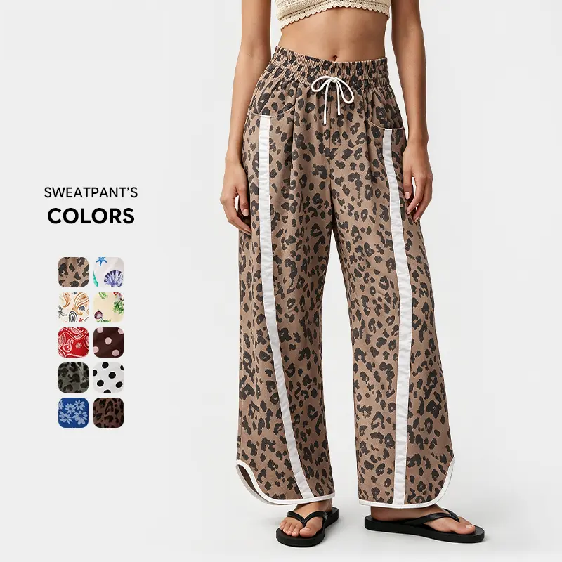 Women's High Waist Printed Wide Leg Sweatpants