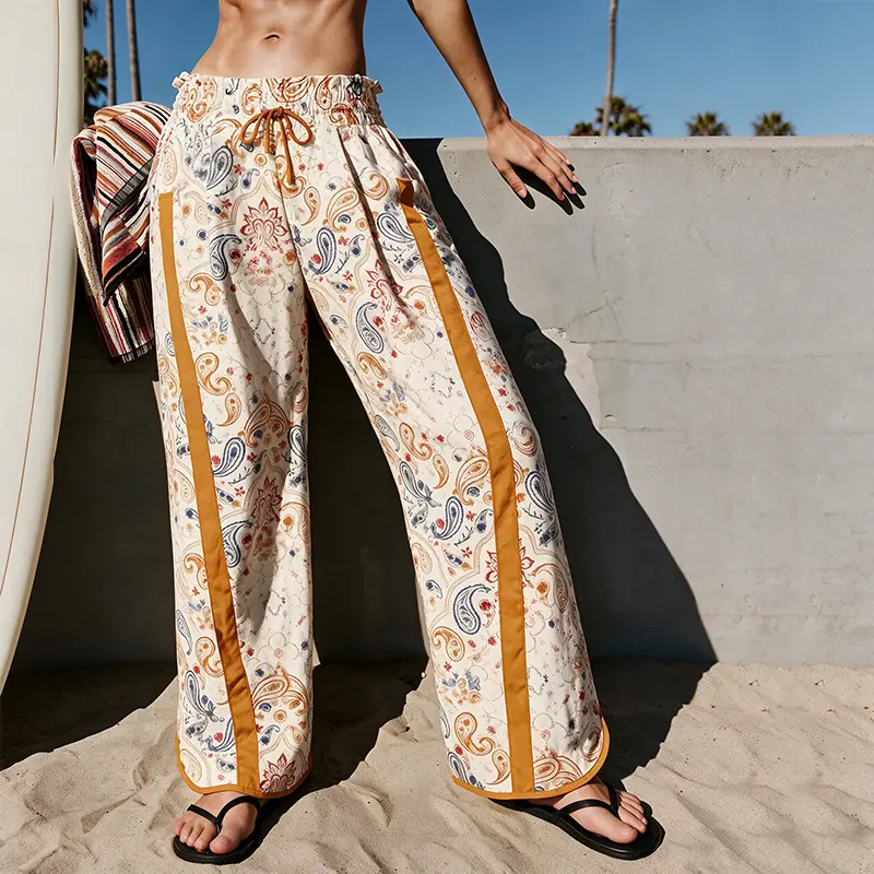 Women's High Waist Printed Wide Leg Sweatpants