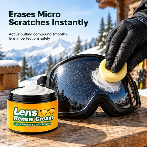 🔥Lens Scratch Repair Cream Set with Sponge for Glasses Goggles Face Shields and Helmet Visors