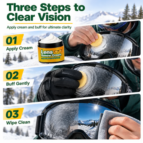 🔥Lens Scratch Repair Cream Set with Sponge for Glasses Goggles Face Shields and Helmet Visors