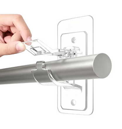 No-Drill Curtain Rod Brackets, Self-Adhesive Multifunctional Acrylic Gel Rod Holder Hooks 🏠