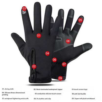 Tryiho -Outdoor Winter Gloves Touchscreen Windproof Full-Finger Gloves