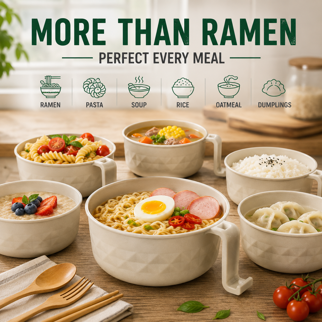 🍜 All-in-One Microwave Noodle Bowl Set | Cook, Drain & Enjoy in Minutes
