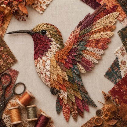 🧵 Beginner Friendly ✨ 3D Patchwork Bird DIY Craft Kit – Create a Layered Fabric Bird Worth Displaying