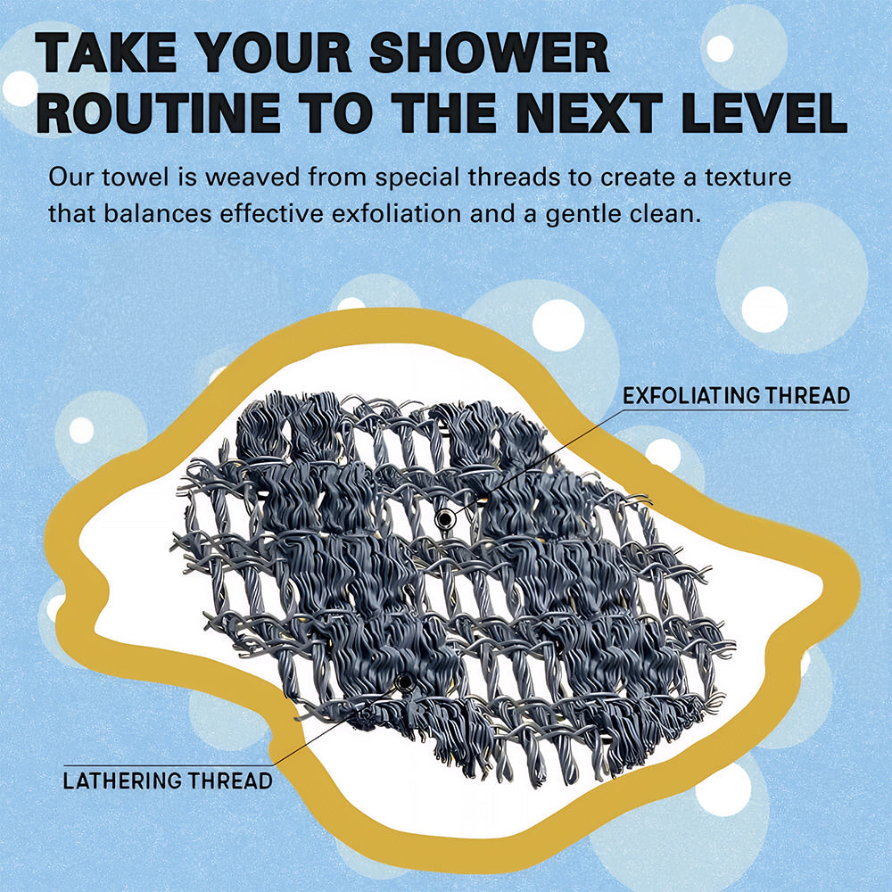 Trysoviren Exfoliating Antibacterial Shower Towel