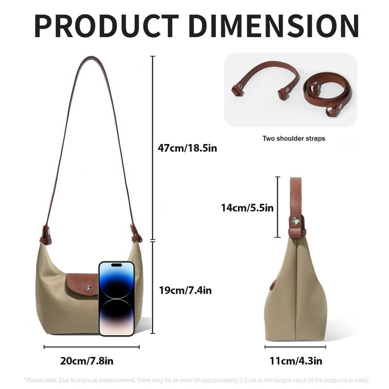 ⚡🔥Fashion Crescent Bag Lightweight Durable Nylon Handbag with Adjustable Strap Satchel