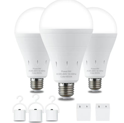 🎁🔥3-Pack Rechargeable Emergency Light Bulbs 💡