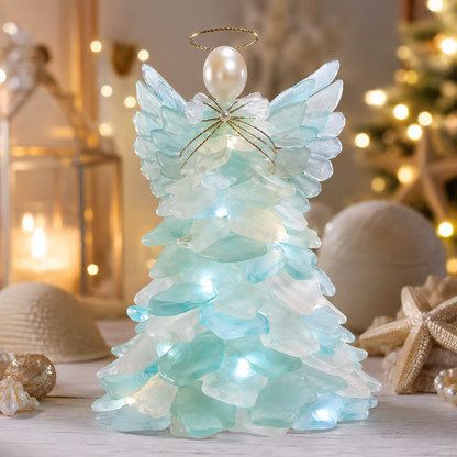 🔥Last Day 49% OFF – 🎅 Beginner-Friendly DIY Lighted Sea Glass Santa Christmas Decor Kit | Complete Kit with Sea Glass Pieces, Warm Fairy Lights & Step-by-Step Guide Included 💕
