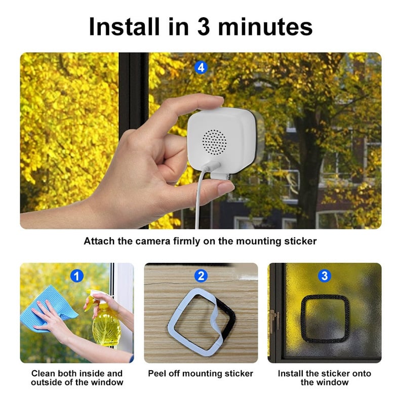 👁️ 2K Ultra-HD Smart Window Camera – See Day & Night with AI Color Night Vision