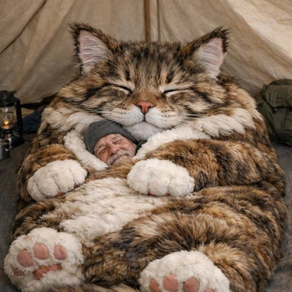 ⏰🐱 Fluffy cat sleeping bagy💤