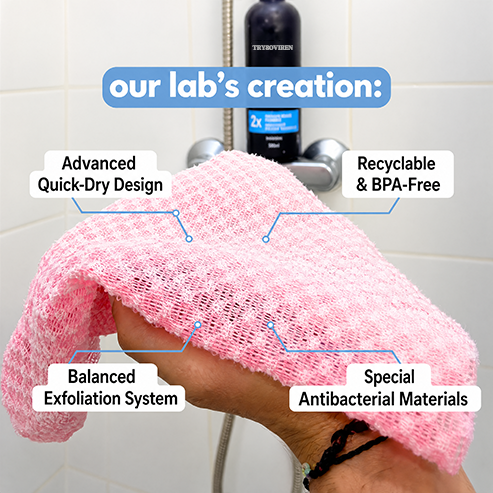 Trysoviren Exfoliating Antibacterial Shower Towel