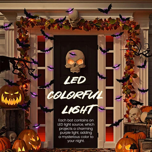 🦇 Halloween Decoration: 3D LED Bat-Shaped Wall Light