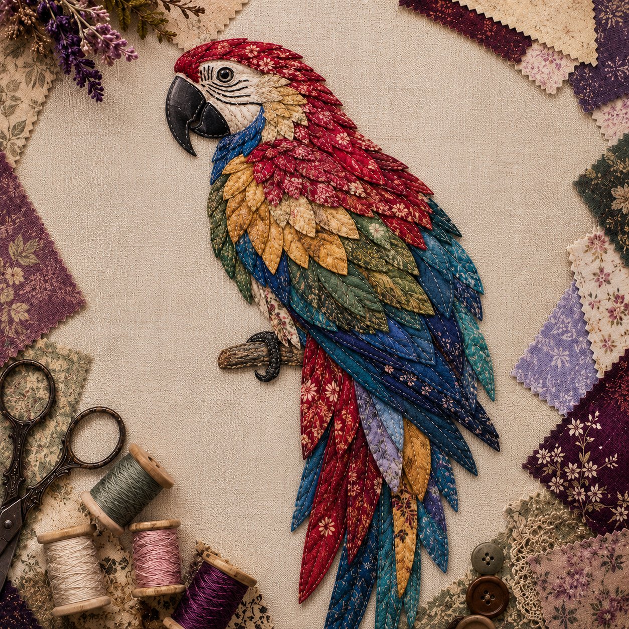 🧵 Beginner Friendly ✨ 3D Patchwork Bird DIY Craft Kit – Create a Layered Fabric Bird Worth Displaying