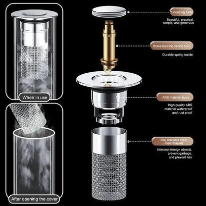 🔥Bathroom Sink Stopper Hair Catcher,  Bathroom Sink Drain Strainer ( BUY 1 GET 1 FREE）