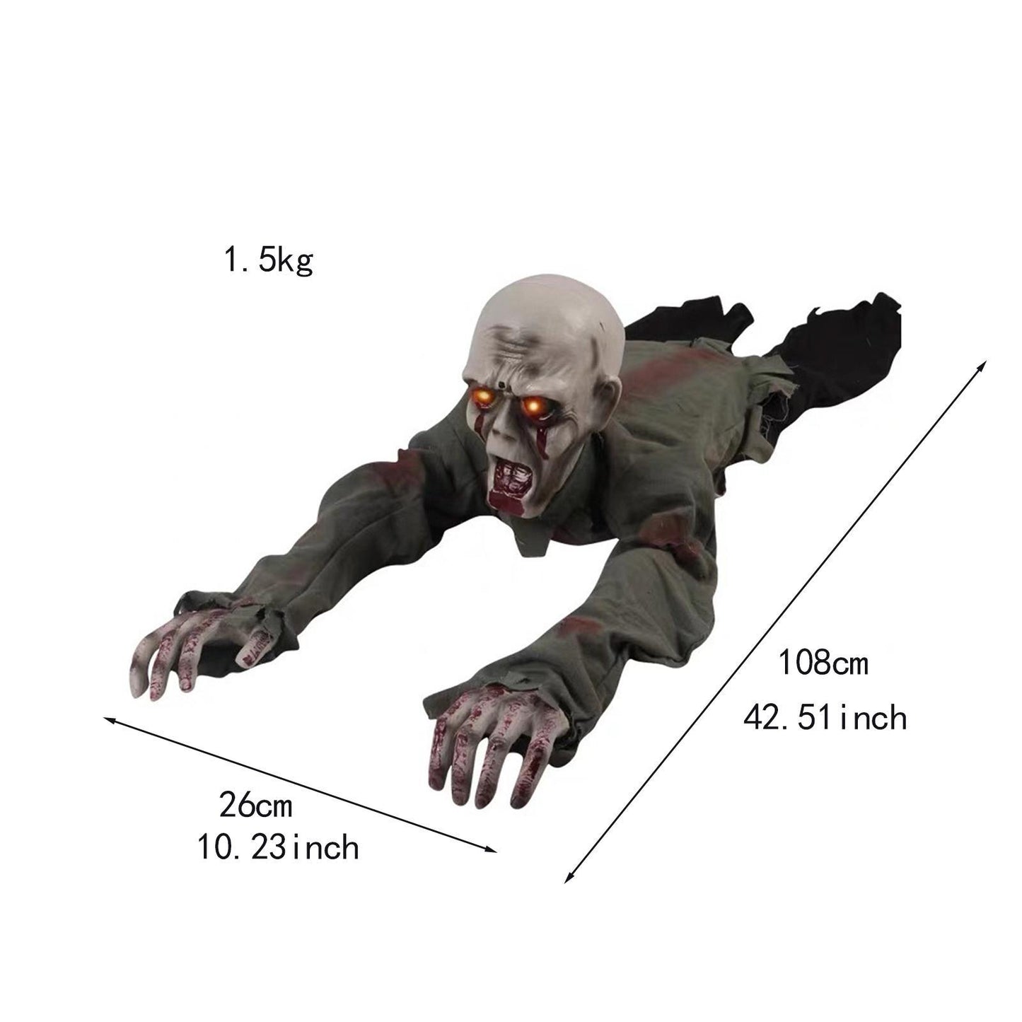 Crawling Zombie Scary Horror Bloody Haunted Animated Prop Halloween Decorations