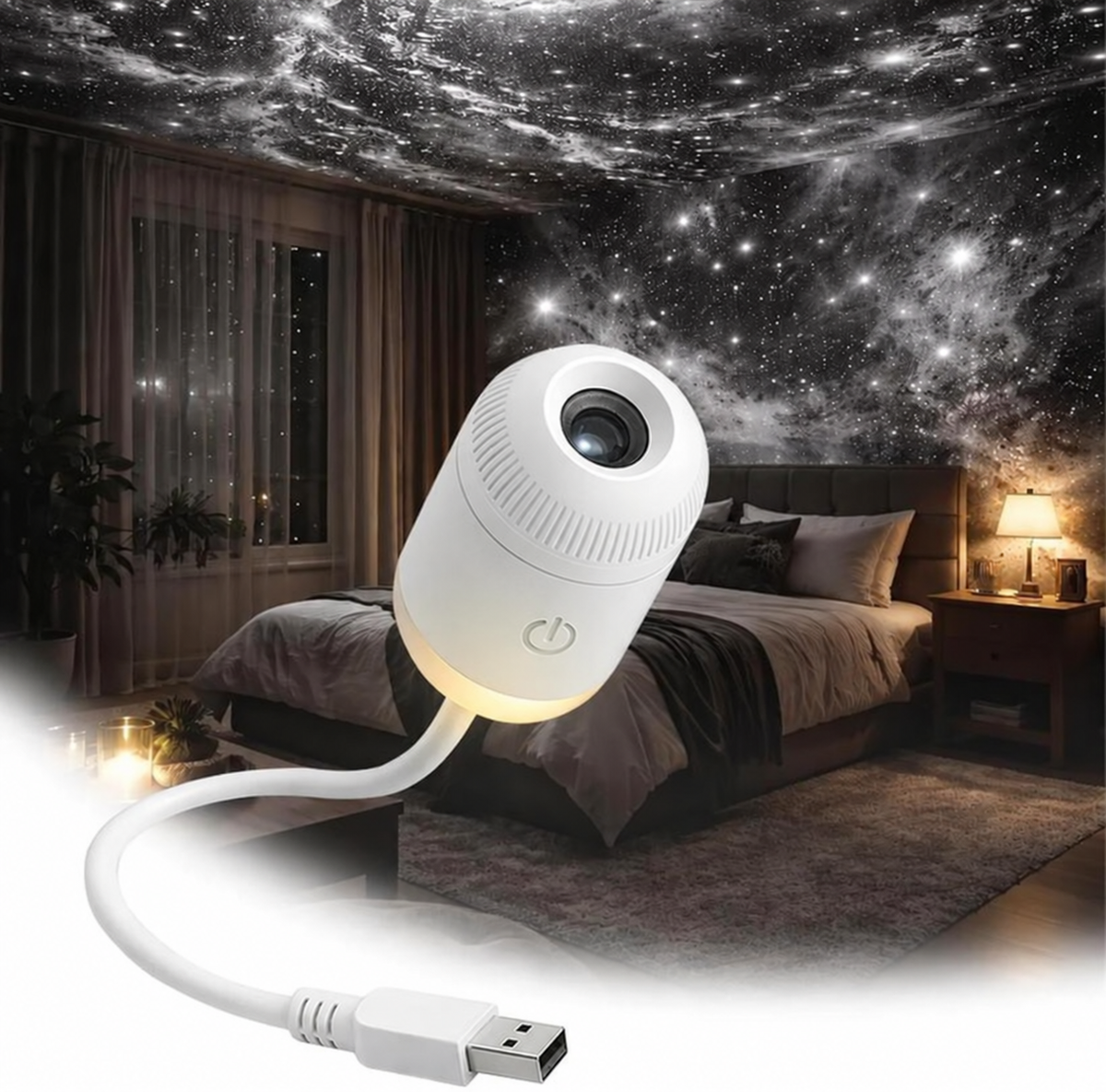 💡🌃2-in-1 Galaxy Star Projector USB Night Light for Indoor Decor