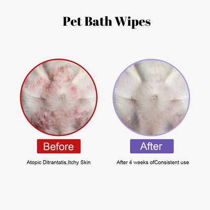 Pet Cleaning Glove Wipes: No-Rinse Waterless Bath (20 Pack)