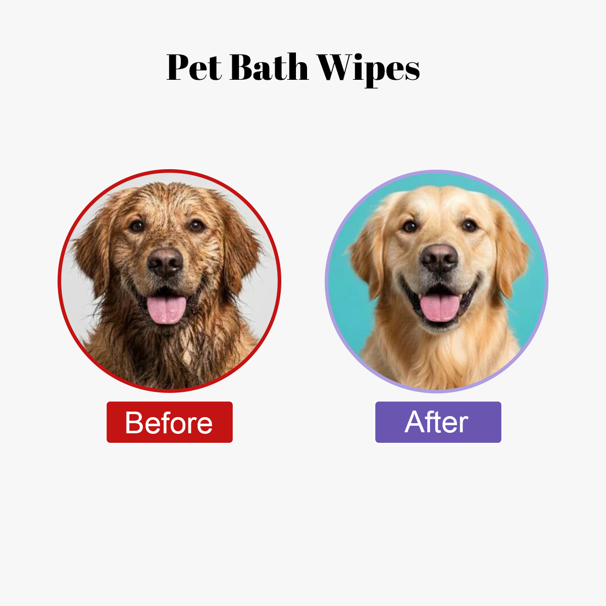 Pet Cleaning Glove Wipes: No-Rinse Waterless Bath (20 Pack)