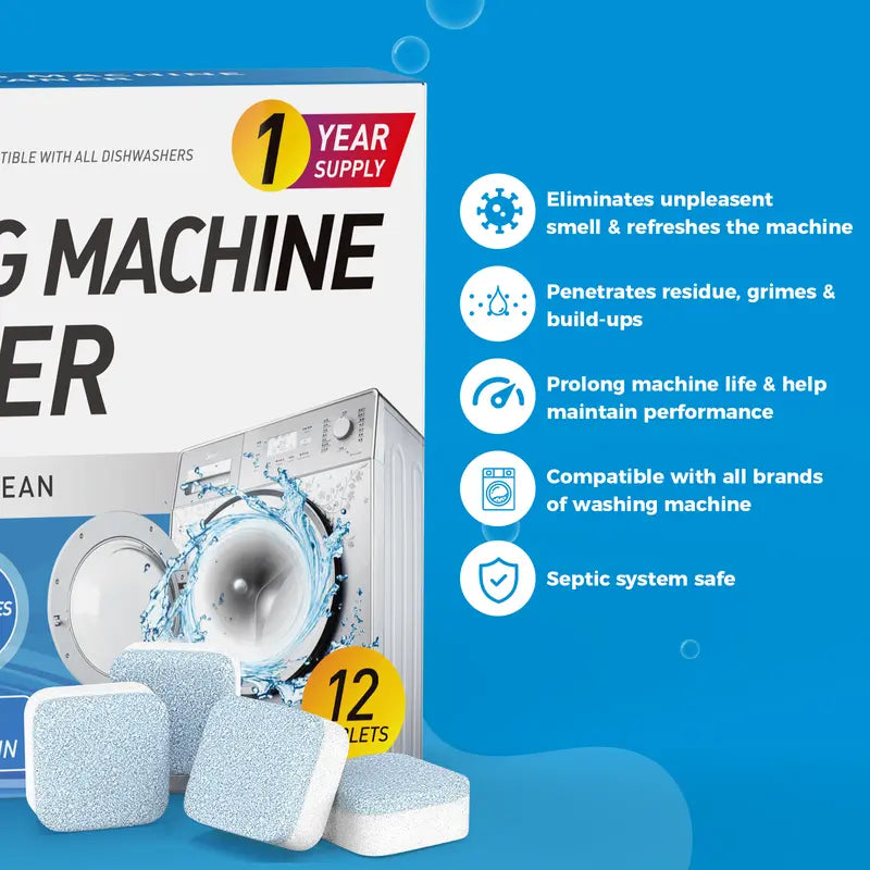 Washing Machine Cleaner Descaler 12 Pack