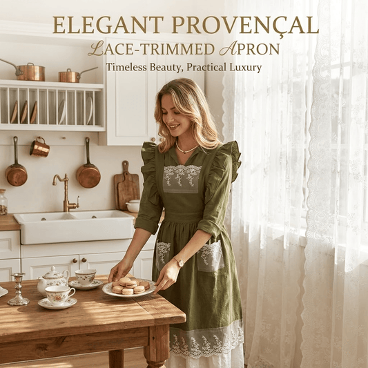 The Provencal: Lace-Trimmed Artisanal Apron