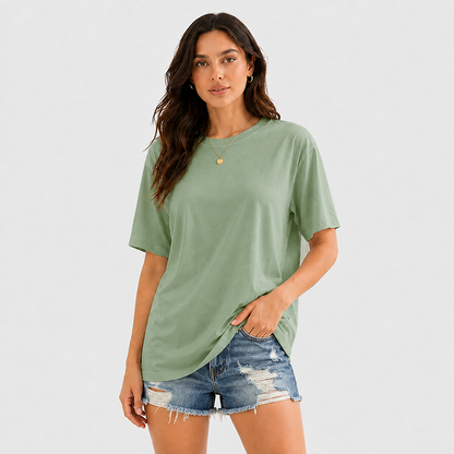 Women's Short Sleeve T Shirt Solid Color Round Neck Casual Tee