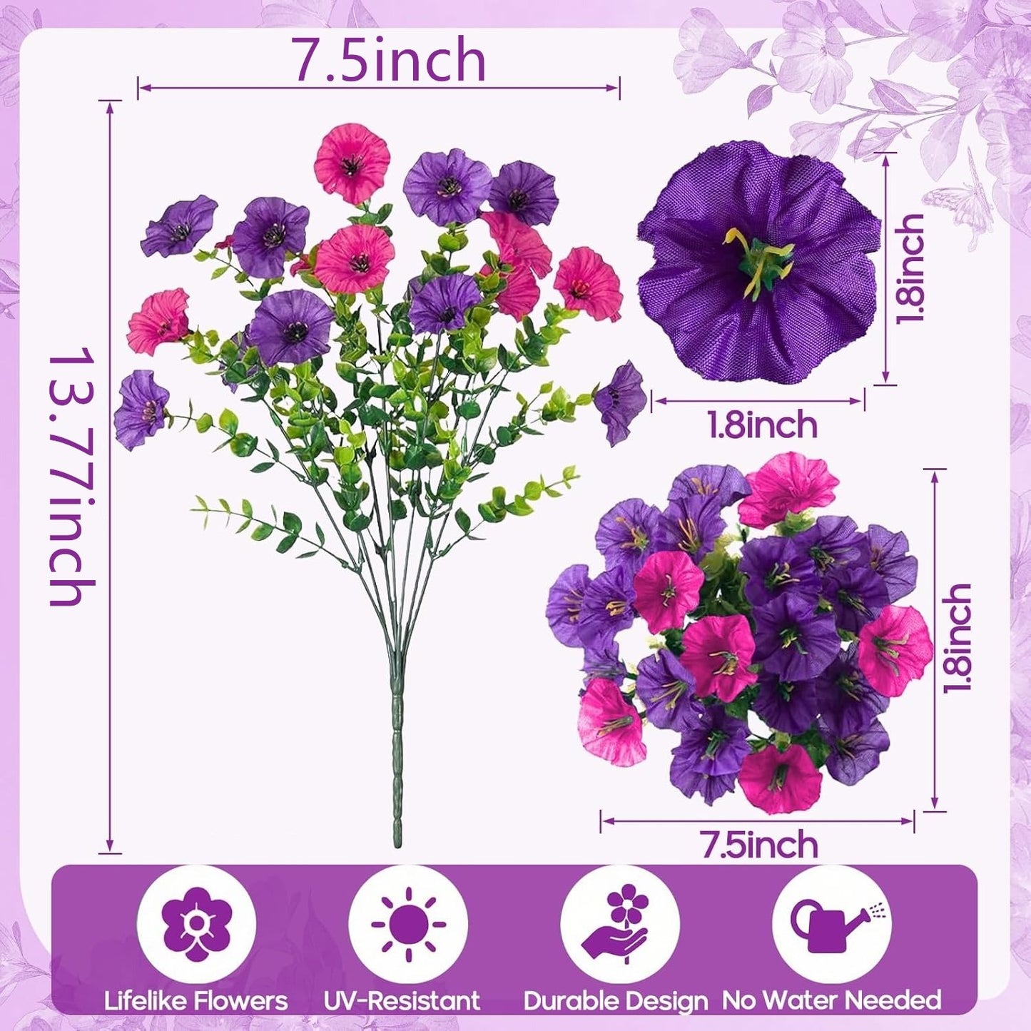UV resistant artificial outdoor flowers
