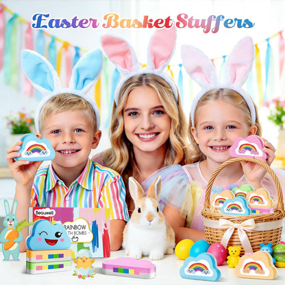 4-Pack Rainbow Cloud Bath Bombs Gift Set for Kids
