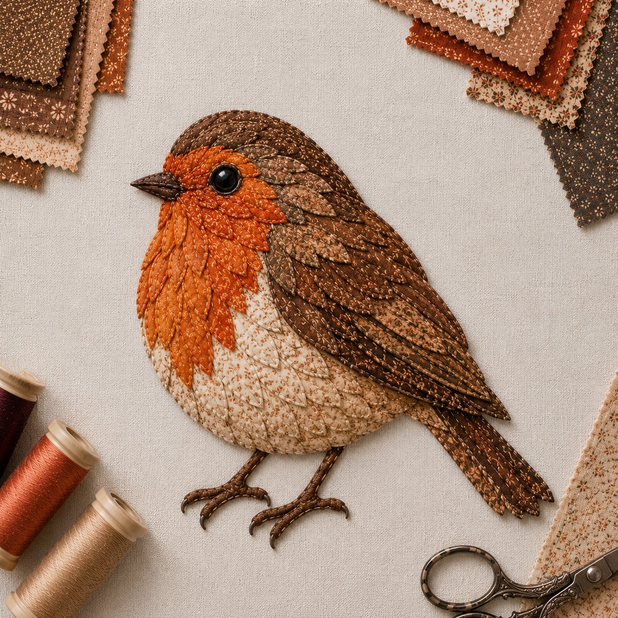 🧵 Beginner Friendly ✨ 3D Patchwork Bird DIY Craft Kit – Create a Layered Fabric Bird Worth Displaying