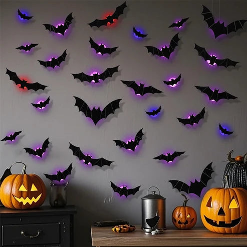 🦇 Halloween Decoration: 3D LED Bat-Shaped Wall Light