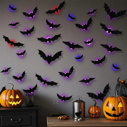 🦇 Halloween Decoration: 3D LED Bat-Shaped Wall Light