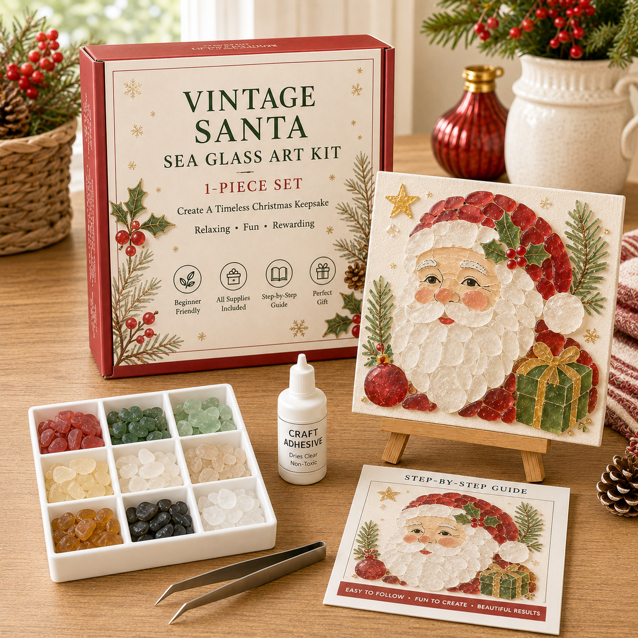 🎄 Christmas Sea Glass Art Kit