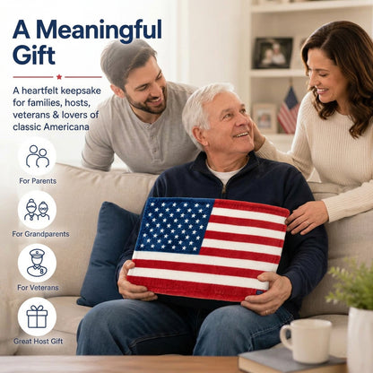 A beautifully crafted patriotic throw designed to bring comfort