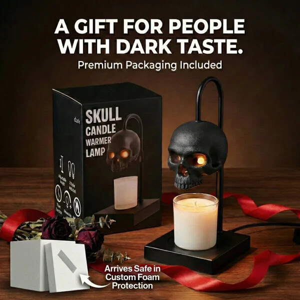 Gothic Skull Candle Warmer Lamp